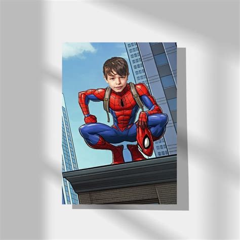 Custom Superhero Portrait Spiderman Etsy