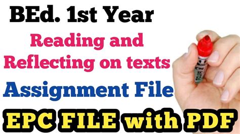 BEd 1st Year EPC File Reading And Reflecting On Texts Pdf With