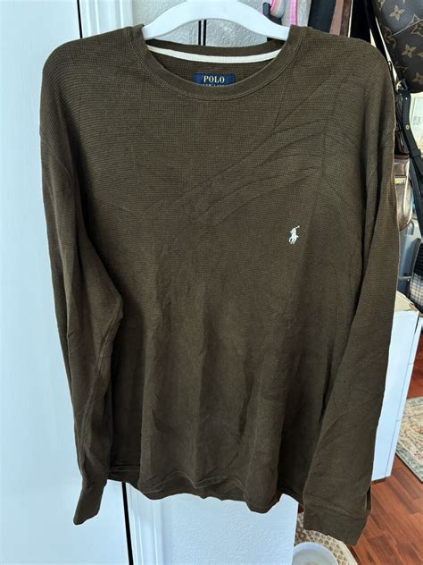 Polo Ralph Lauren Waffle Thermal Shirt Large Gem