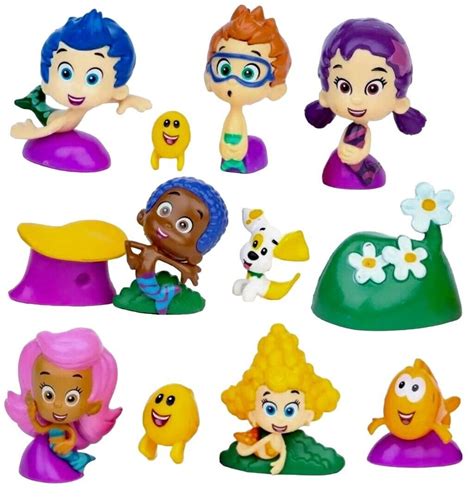 12pc Bubble Guppies Playset Molly Gil 12 Figure Cake Topper Toy Doll