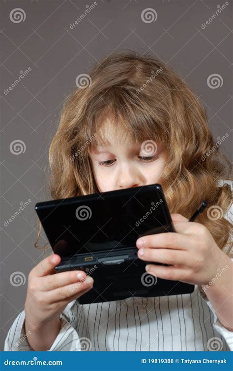 Kid Playing Computer Game Stock Photo Image Of Console 19819388