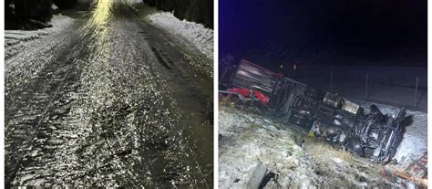 Koszmarne warunki na drogach Warmii i Mazur Lód na drogach śliskie