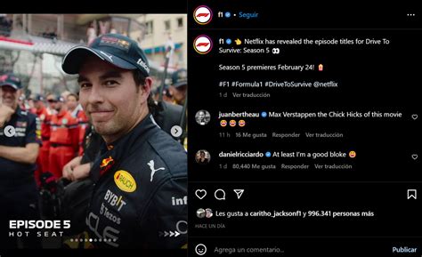 ‘checo Pérez Tendrá Un Capítulo ‘sabroso En ‘drive To Survive 5′ Esto Mostró Netflix El