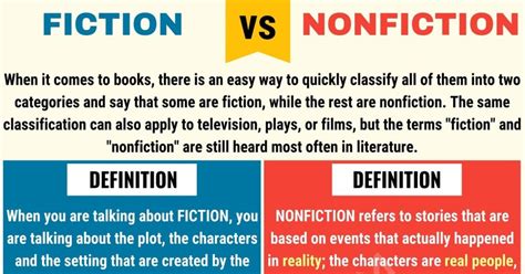 Fiction Vs Nonfiction Useful Difference Between Fiction And Nonfiction • 7esl