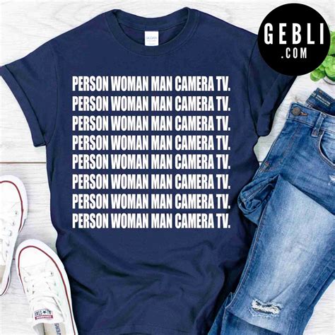 person woman man camera tv cognitive test shirt - Gebli