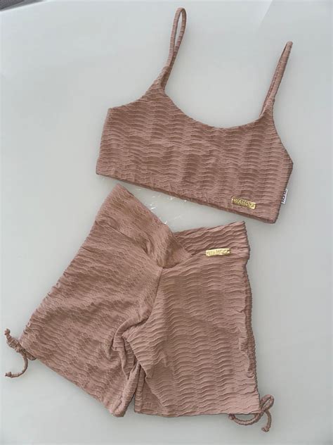 Conjunto Short Empina Bumbum Wave Nude Loja VivaGlam