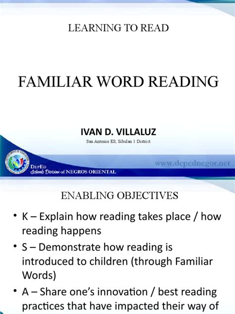 Familiar Word Reading Learning To Read Pdf Phonics Reading