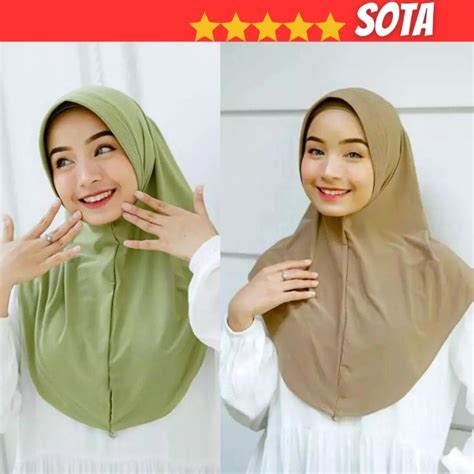 Jual Bergo Hamidah Size S Hijab Instan Pinguin Bergo Sport Sota