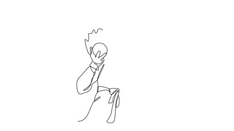 Animated Self Drawing Of Single Continuous Line Draw For A Magician