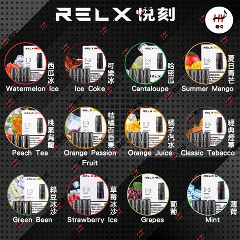 Relx 一代煙彈 經典悅刻品牌 Relx一代 電子煙 通用 煙彈x3 8種口味 Relx Hk 電子煙 煙彈 悅刻香港電子煙專門店 輕悅hy