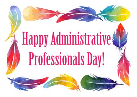 Happy Administrative Professionals Day In Feathers Theme Card Ad Ad