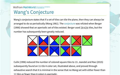 Wang S Conjecture From Wolfram MathWorld