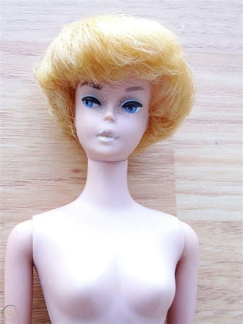 Vintage Blonde Bubble Cut Barbie Doll With White Lips 3879698135