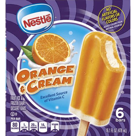 Nestle Dessert Bars Fruit Ice Frozen Dairy Orange Cream Paletas