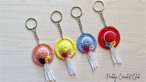 How To Crochet A Key Chain Hat Bag Charm Youtube