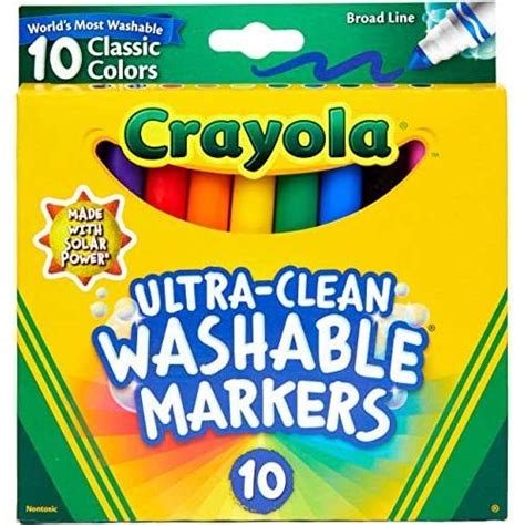 Crayola Ultraclean Broadline Classic Washable Markers 10 Count Kwktm