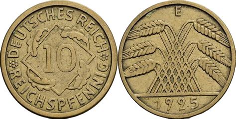 Deutsches Reich 10 Reichspfennig 1925 E Ss MA Shops