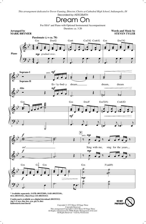 Aerosmith Dream On Sheet Music For Satb Choir Download Pdf 170753