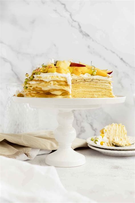 Mango Crepe Cake With Easy Homemade Crepes Flouring Kitchen