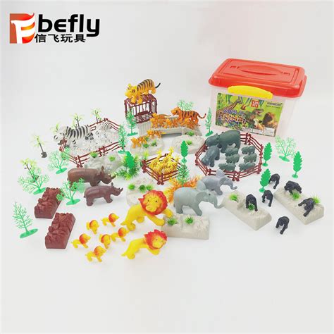 Kids diy zoo park set mini toy plastic animals in plastic box · Believe ...