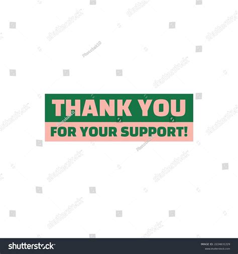 Thank You Your Support Lettre White Stock Vector Royalty Free