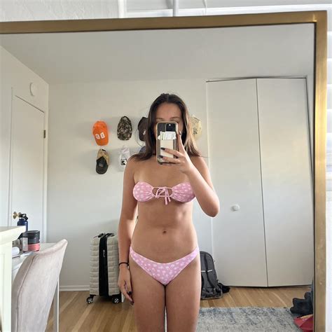 Shein Pink Flower Bikini Size XS Only Worn Depop