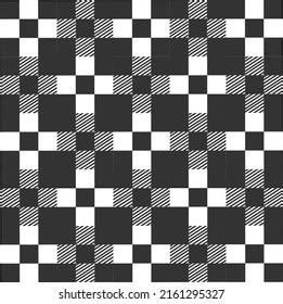 Abstract Vector Seamless Black Gray Checkered Stock Vector Royalty