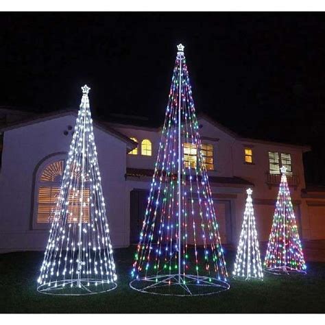 144 Outdoor Led Cone Tree With Collapsible Base Outdoor Christmas