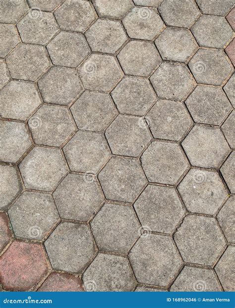 Texture Or Pattern On The Floor With Octagon Shape Bricks In Natural