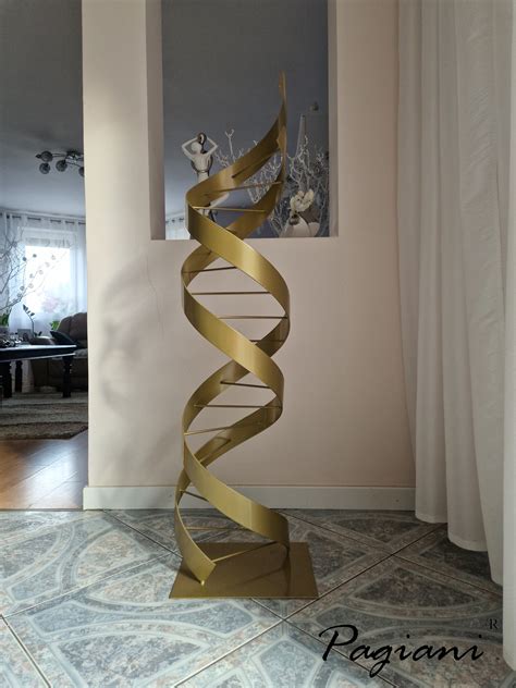 DNA Sculpture Gold Abstract Indoor Outdoor Art Large Garden Sculpture Steel Sculpture Modern ...