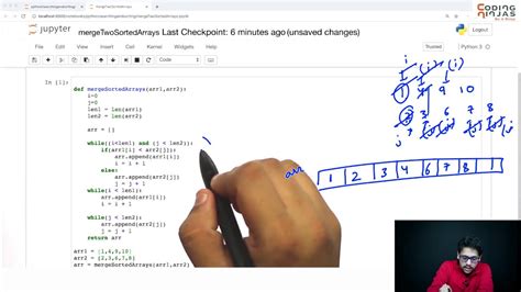 Learn How To Merge Two Sorted Array In Python Youtube