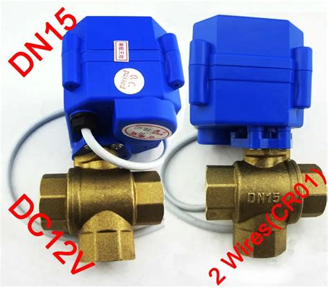 12 Electric Valve 3 Way T Port Dc12v Motorized Valve 2 Wirescr01 Dn15 Electric Ball Valve