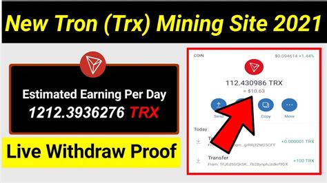 New Tron Mining Site Signup Bonus Trx Free Live Deposit