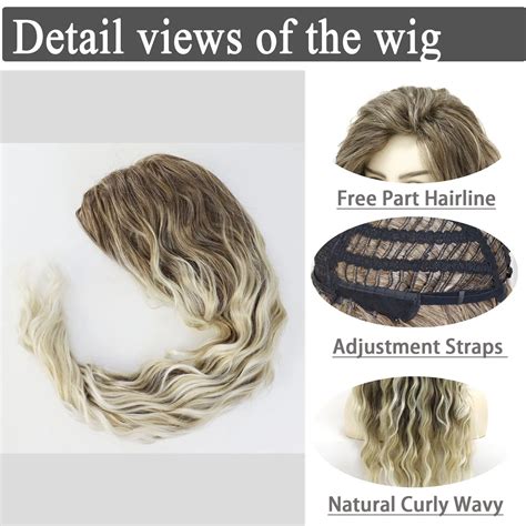 Gnimegil Synthetic Womens Wig Long Hair Ash Blonde Curly Wig Female Na Crossdressme