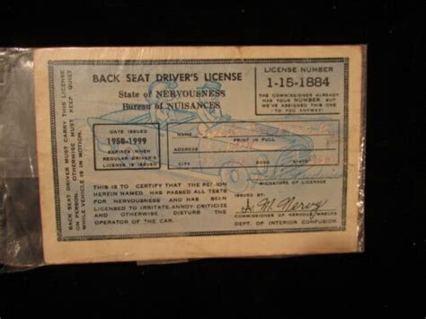 Vintage Postcard Back Seat Drivers License Postmark Ebay