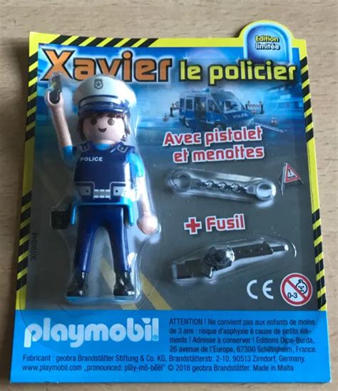 Figurine Playmobil Playmo Pink Magazine Xavier Le Policier Avec