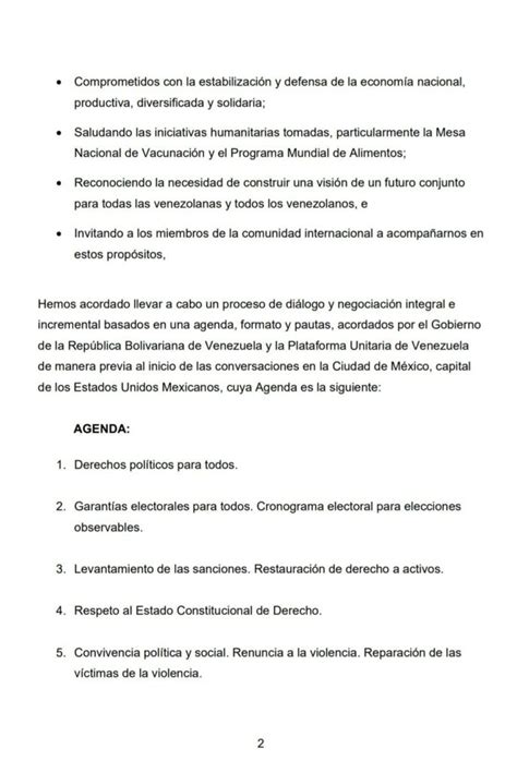 Conozca El Memor Ndum De Entendimiento Firmado Por El Chavismo Y La