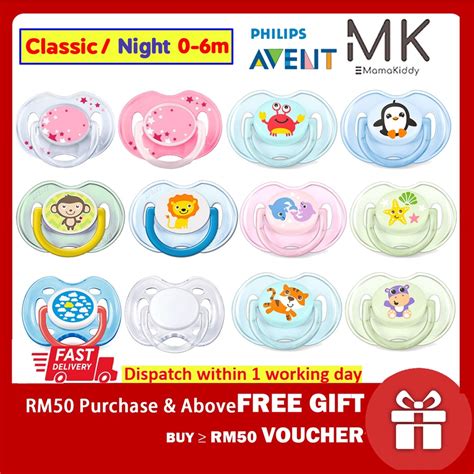 Philips Avent Classic Baby Pacifier Soother 0 6m 2pcs Shopee