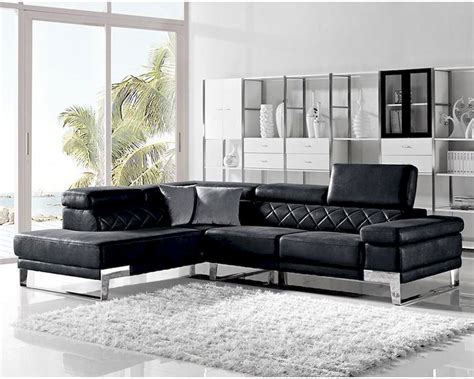 Modern Black Fabric Sectional Sofa 44L6054