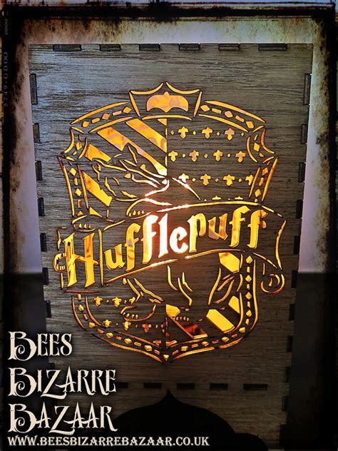 Harry Potter House Laser Cut Oak Lamp Etsy