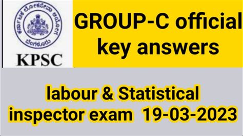 KPSC GROUP C Official Key Answers 19 03 2023 Labour And Statistical