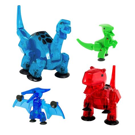 Zing Stikbot Dino 4 Pack Bundle, Set of 2 Stikbot Dinos and 2 Stikbot ...