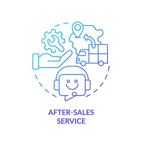 2d Blue Gradient Icon After Sales Service Concept Simple Isolated