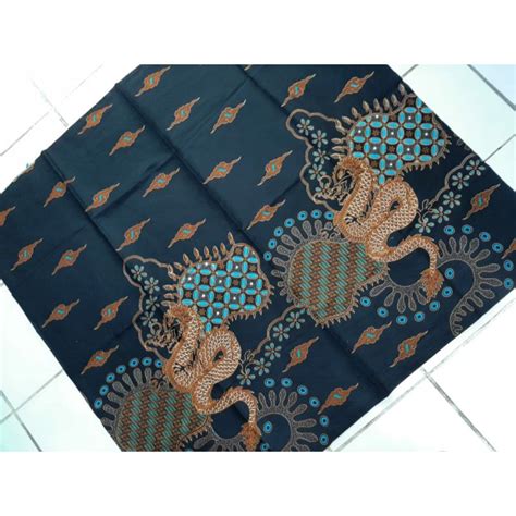 Jual Kain Batik Katun Motif Naga Seri Warna Dasar Hitam Terbaru