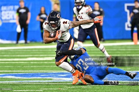 Chicago Bears Wide Receiver Dj Moore Makes A Catch For A First Down