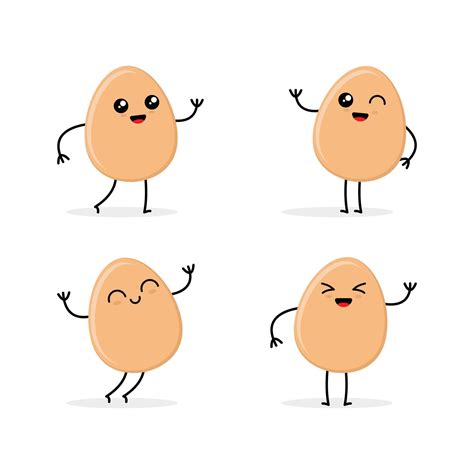 Cute Egg Cartoon Vector Illustration Set 10759937 Vector Art At Vecteezy