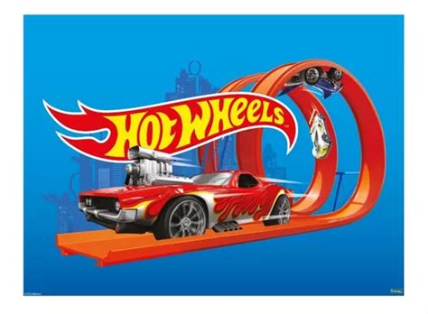Painel Retangular Tecido 1 5x1 5 Hot Wheels Licenciado Parcelamento Sem Juros