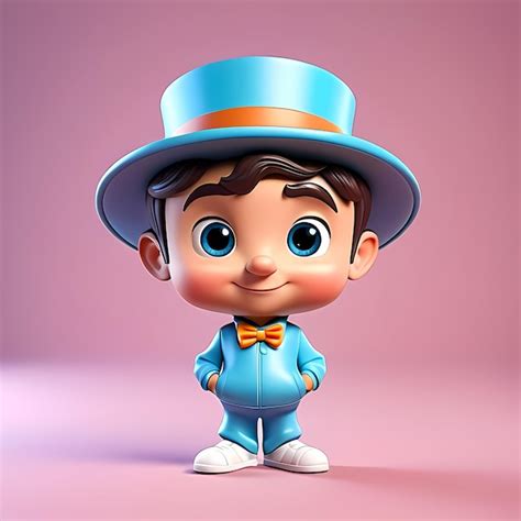 Personagem De Desenho Animado 3d 3d Feliz Ilustração De Desenhos