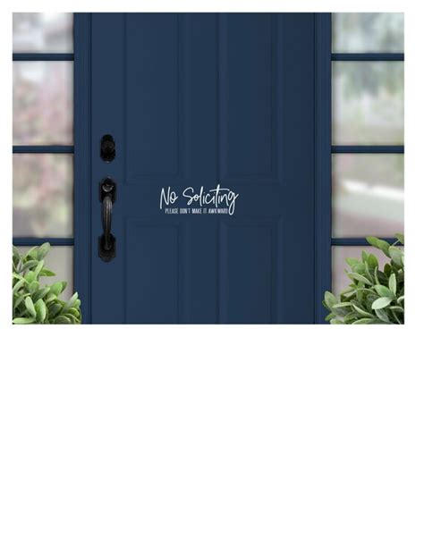 No soliciting door decal no soliciting door sign door decal | Etsy