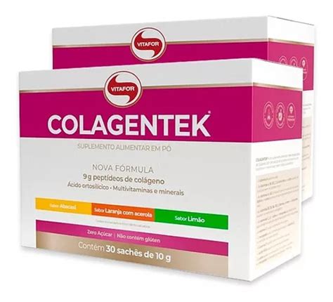 Kit De Col Geno Hidrolizado Vitafor Colagentek Con Sobres De Sabor